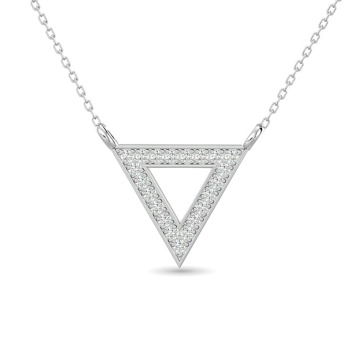 Diamond Tringle Pendant 1/10 Ct.tw in 10K White Gold