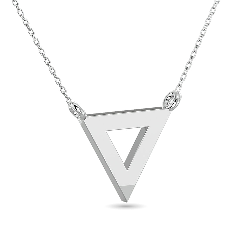 Diamond Tringle Pendant 1/10 Ct.tw in 10K White Gold