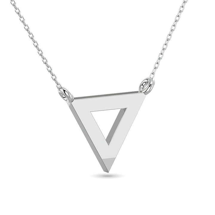Diamond Tringle Pendant 1/10 Ct.tw in 10K White Gold