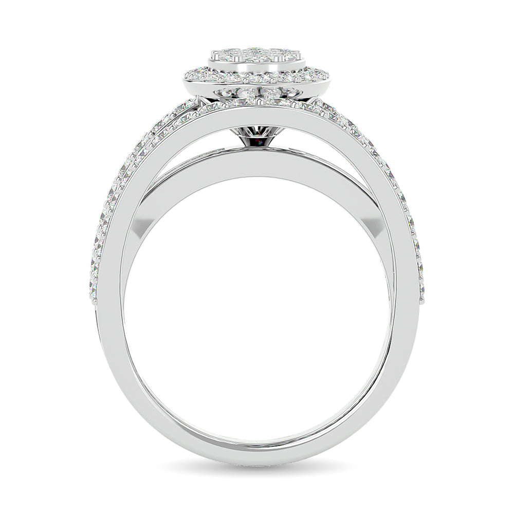 Diamond Engagement Ring 1 1/2 Ct.tw in 14K White Gold