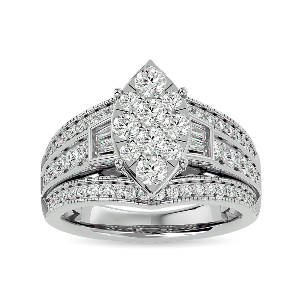 Diamond Engagement Ring 1 1/2 Ct.tw in 14K White Gold