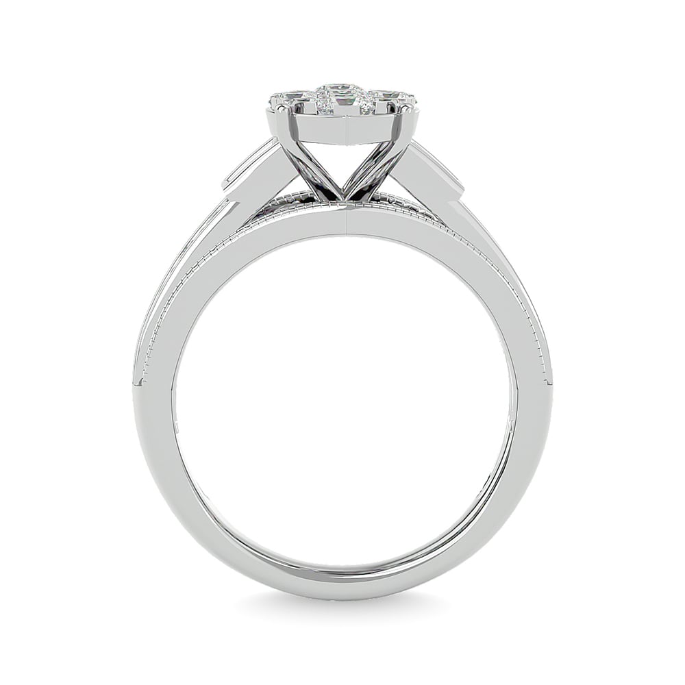 Diamond Engagement Ring 1 1/2 Ct.tw in 14K White Gold