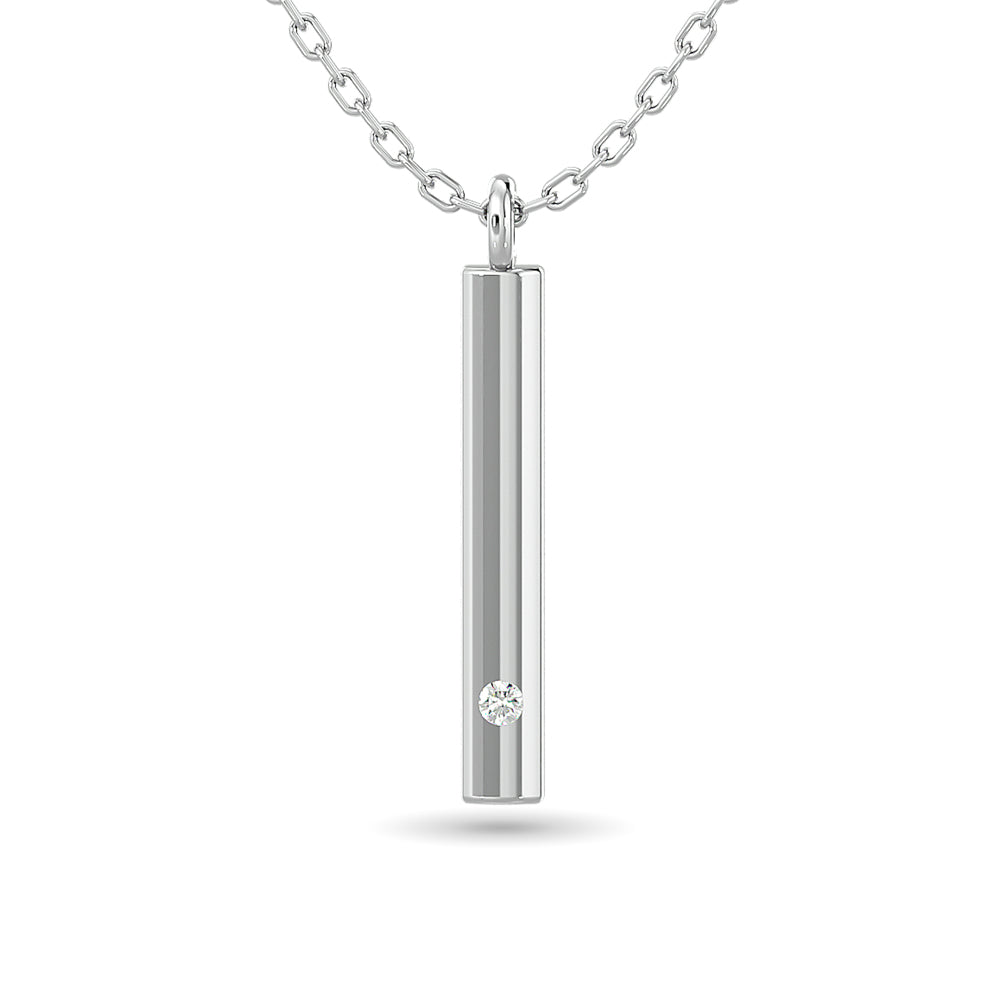 Diamond Bar Pendant 1/50 Ct.tw in 10K White Gold