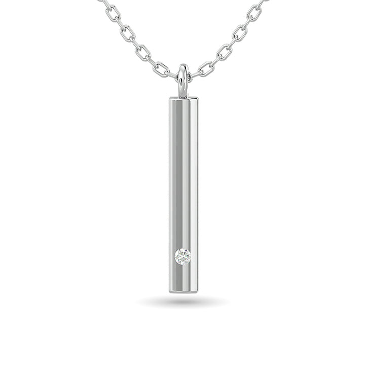 Diamond Bar Pendant 1/50 Ct.tw in 10K White Gold