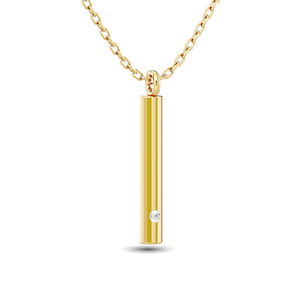 Diamond Bar Pendant 1/50 Ct.tw in 10K Yellow Gold