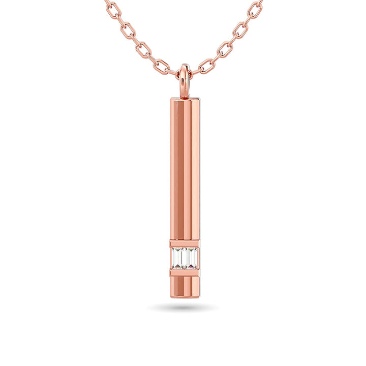Diamond Bar Pendant 1/50 Ct.tw in 10K Rose Gold