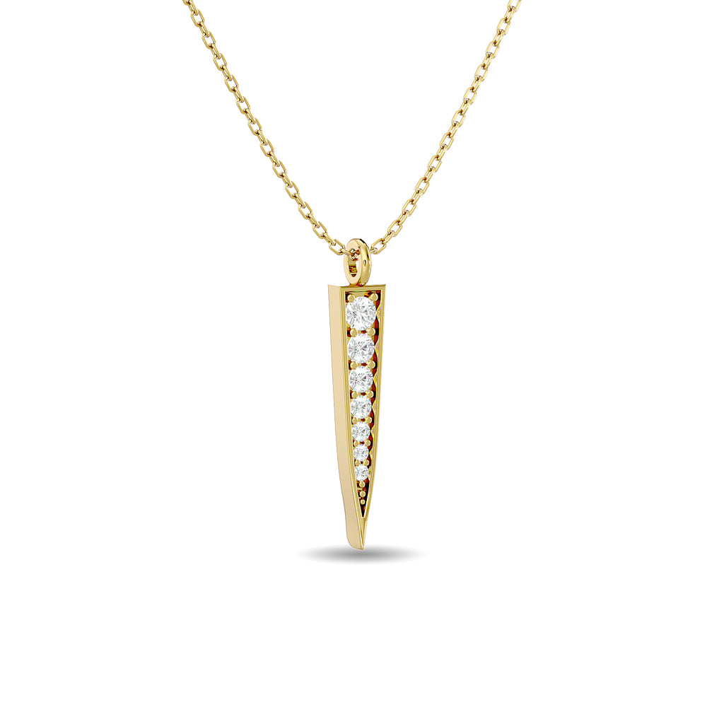 Diamond 1/10 Ct.tw Round Cut Fashion Pendant in 10K Yellow Gold