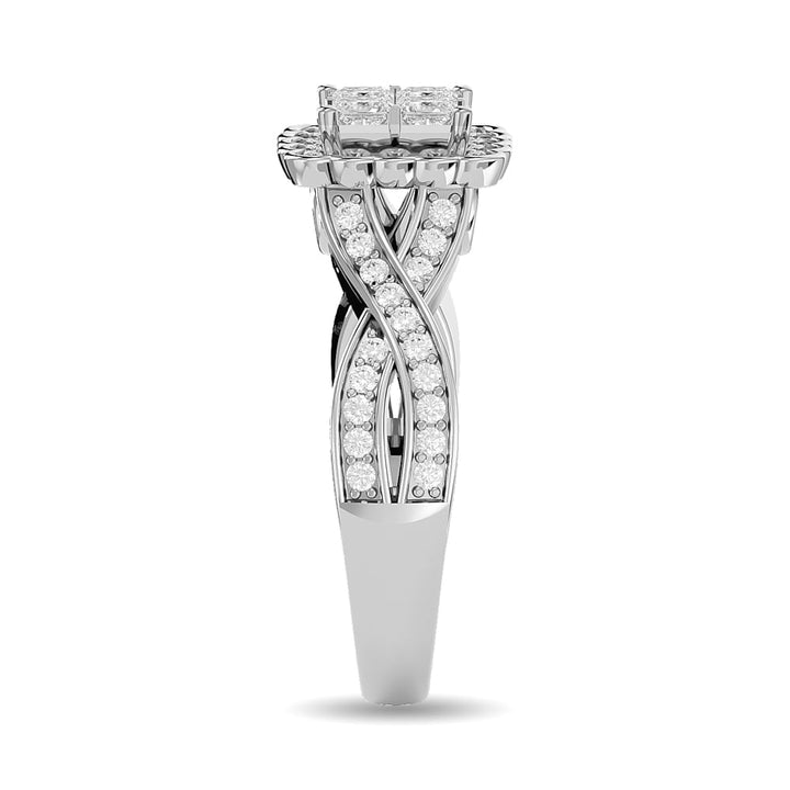 Diamond 1 Ct.tw Princess Head Engagement Ring in 14K White Gold