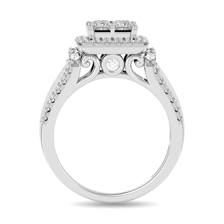 Diamond 1 1/2 Ct.tw Round Cut Engagement Ring in 14K White Gold