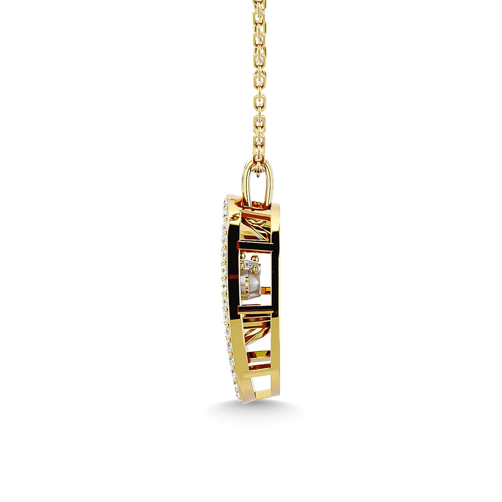 Diamond 1/4 Ct.Tw. Oval Shape Pendant in 14K Yellow Gold