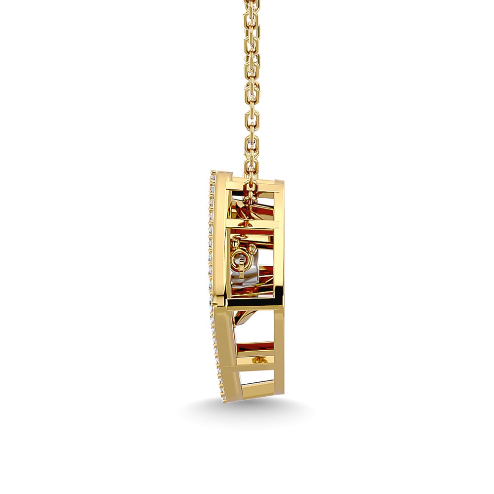 Diamond 1/4 Ct.Tw. Square Shape Pendant in 14K Yellow Gold
