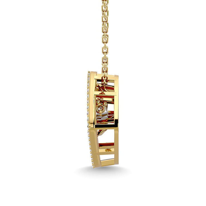 Diamond 1/4 Ct.Tw. Square Shape Pendant in 14K Yellow Gold