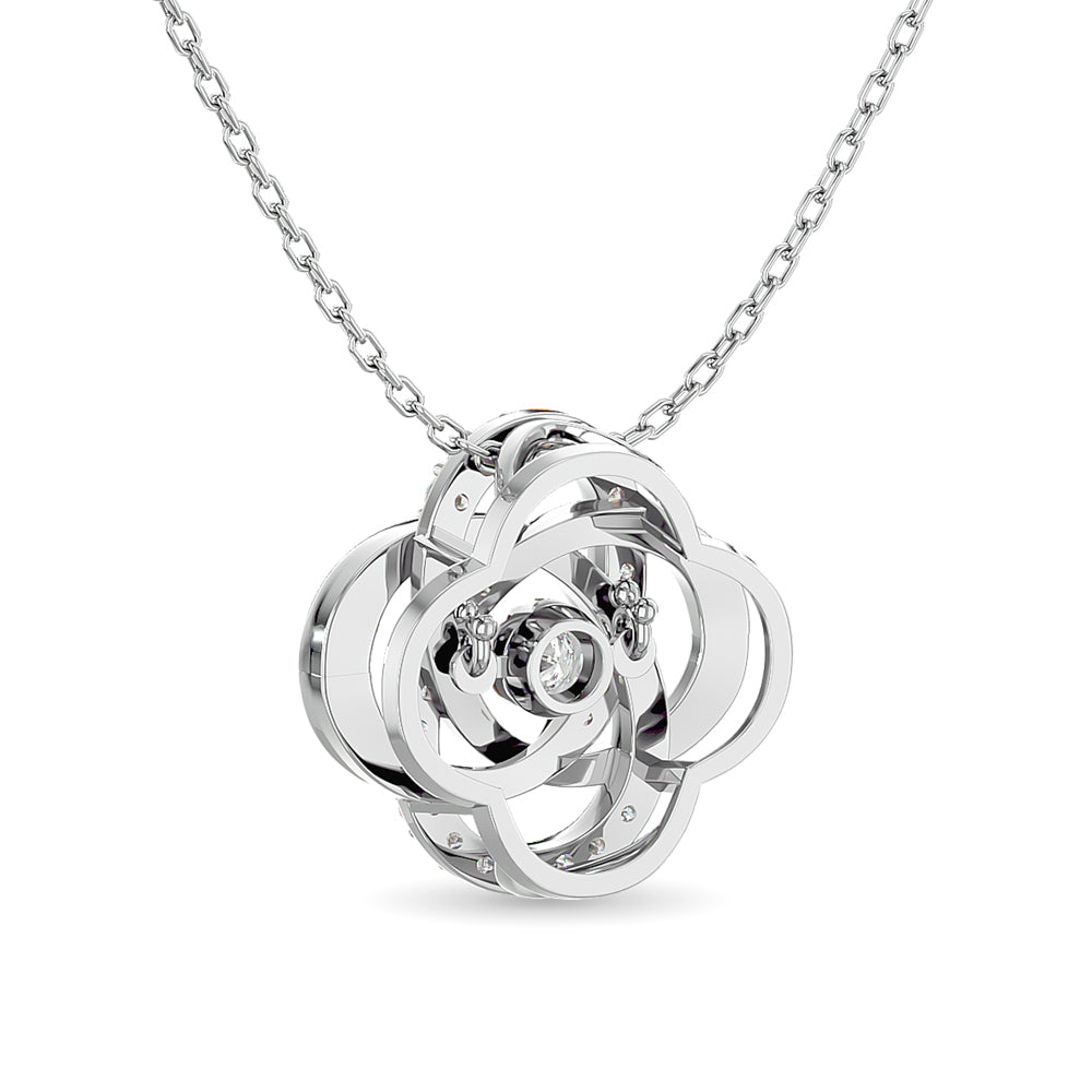 Diamond Shimmering Pendant 1/4 Ct.tw in 10K White Gold