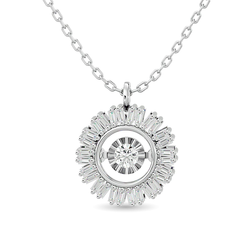 10KT WHITE GOLD 1/6CT.TW DIAMOND PENDANT