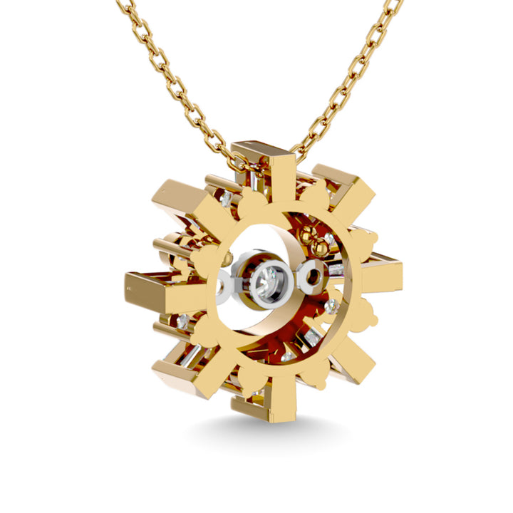 Diamond 1/4 Ct.Tw. Shimmering Pendant in 14K Yellow Gold