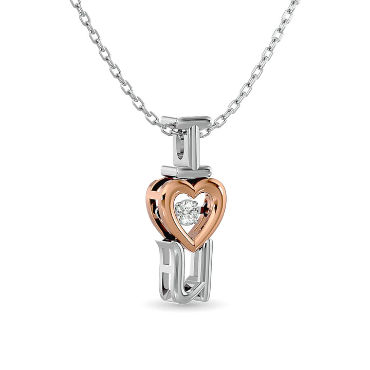 Diamond Shimmering Heart Pendant 1/20 Ct.tw in 10K White Gold