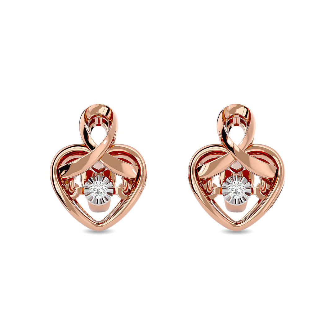 Diamond 1/20 Ct.tw Heart Earrings in Sterling Silver