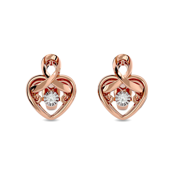 Diamond 1/20 Ct.tw Heart Earrings in Sterling Silver