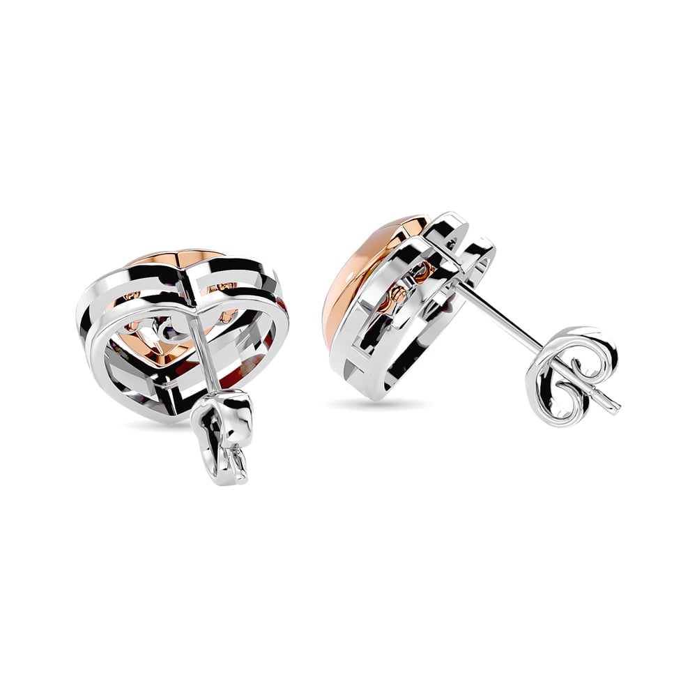 Diamond 1/20 Ct.tw  Heart Earrings in 10K Two Tone Gold