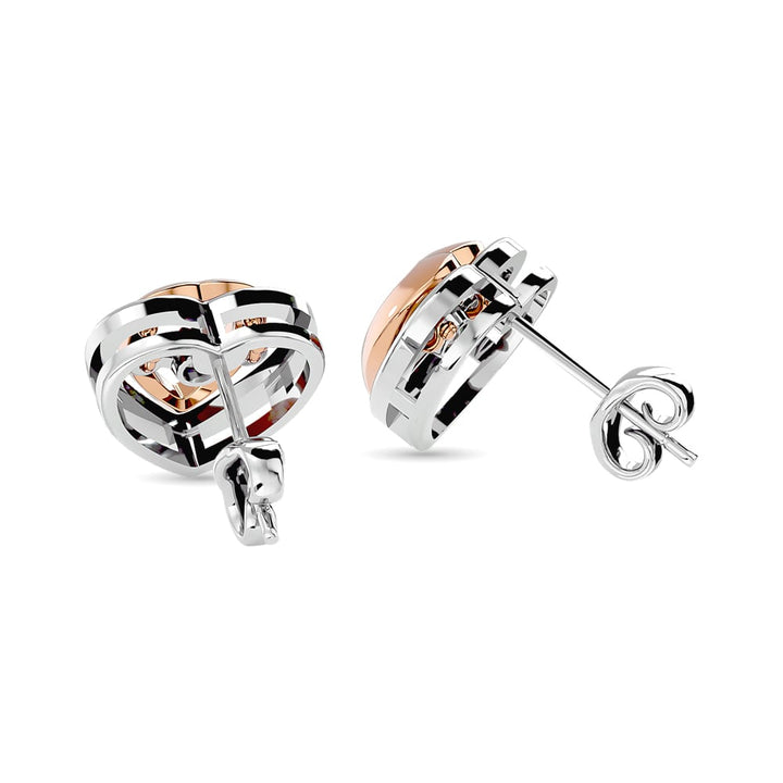 Diamond 1/20 Ct.tw  Heart Earrings in 10K Two Tone Gold