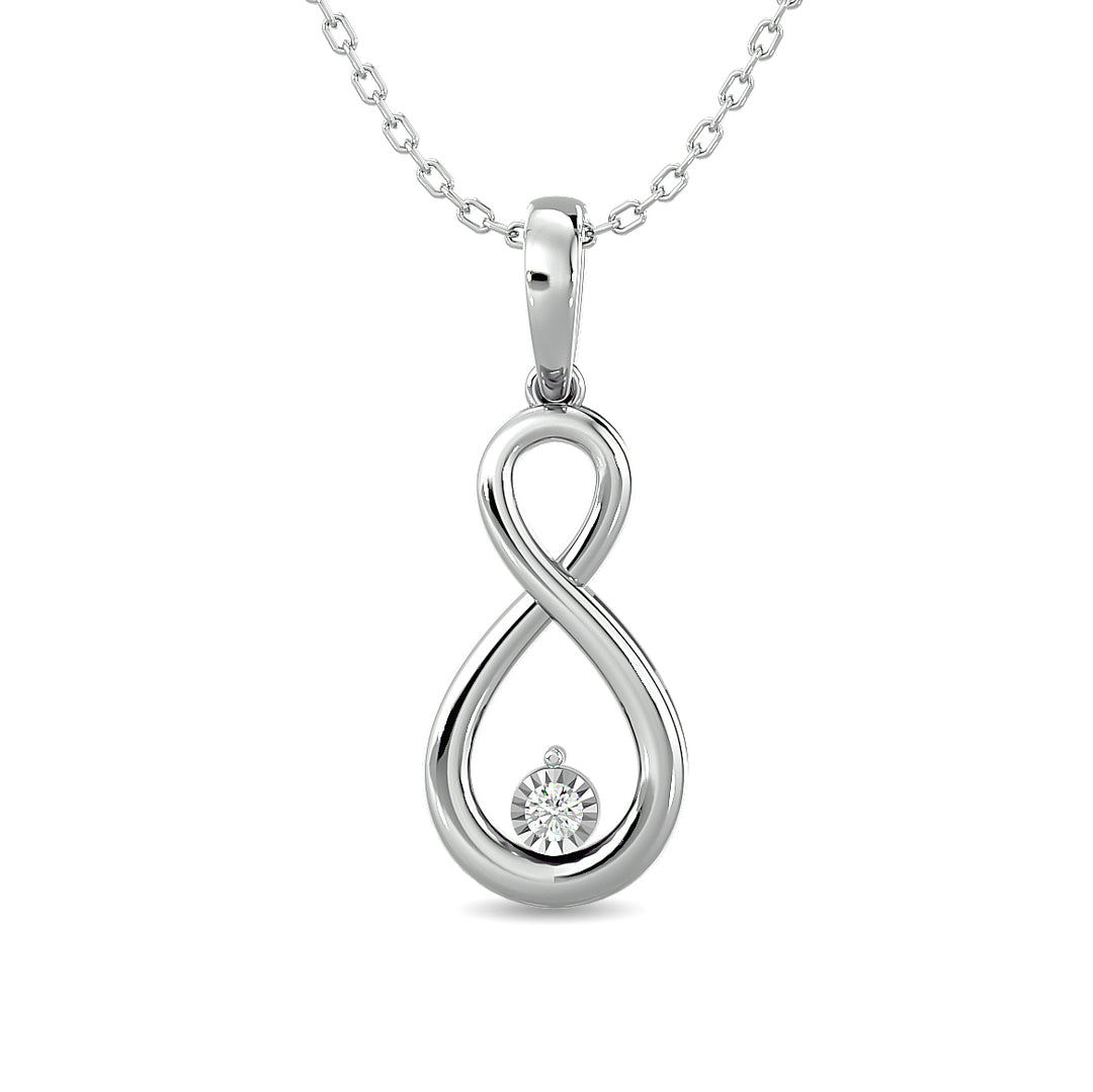 Diamond 1/20 Ct.tw Infinity Earrings in Sterling Silver
