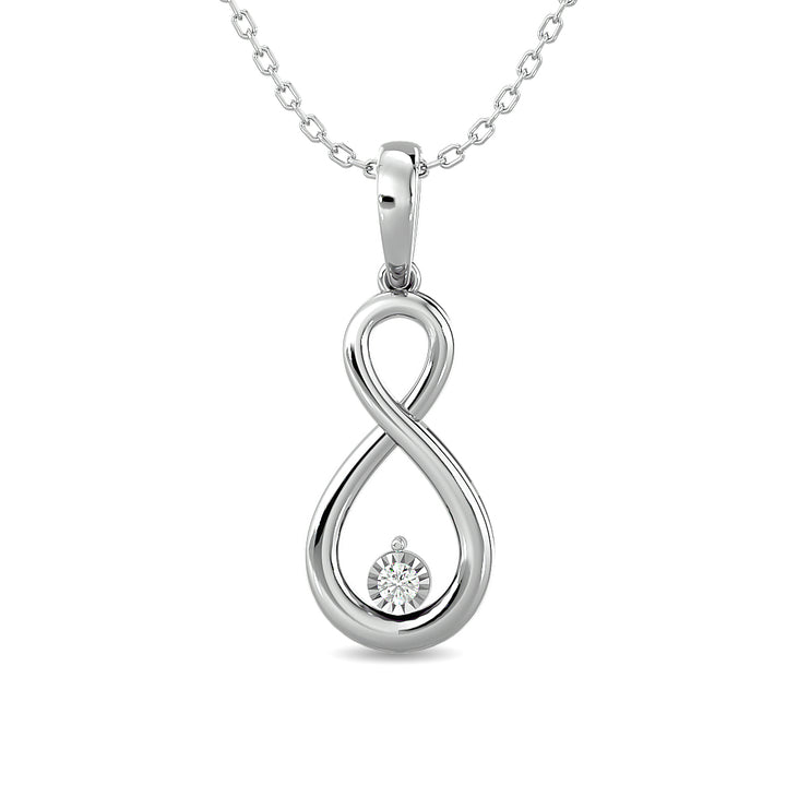 Diamond 1/20 Ct.tw Infinity Earrings in Sterling Silver