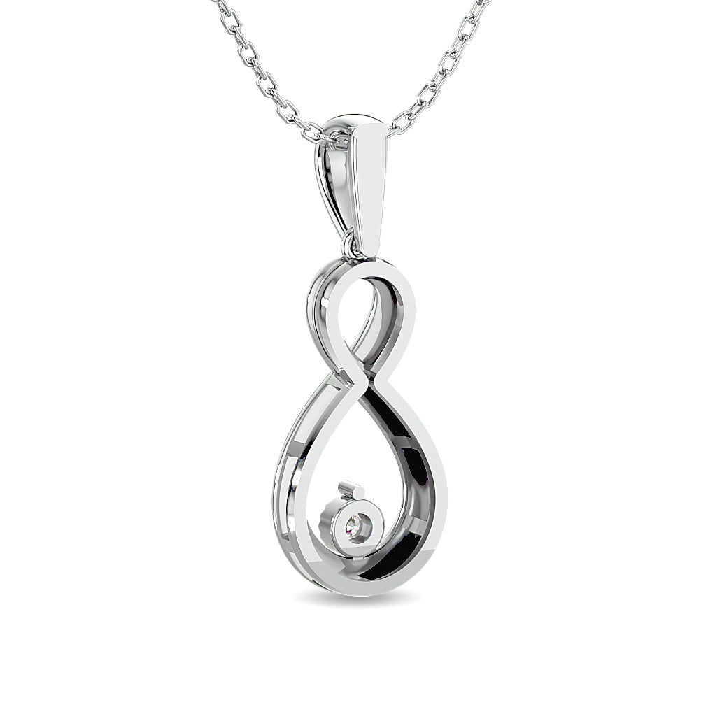 Diamond 1/20 Ct.tw Infinity Earrings in Sterling Silver