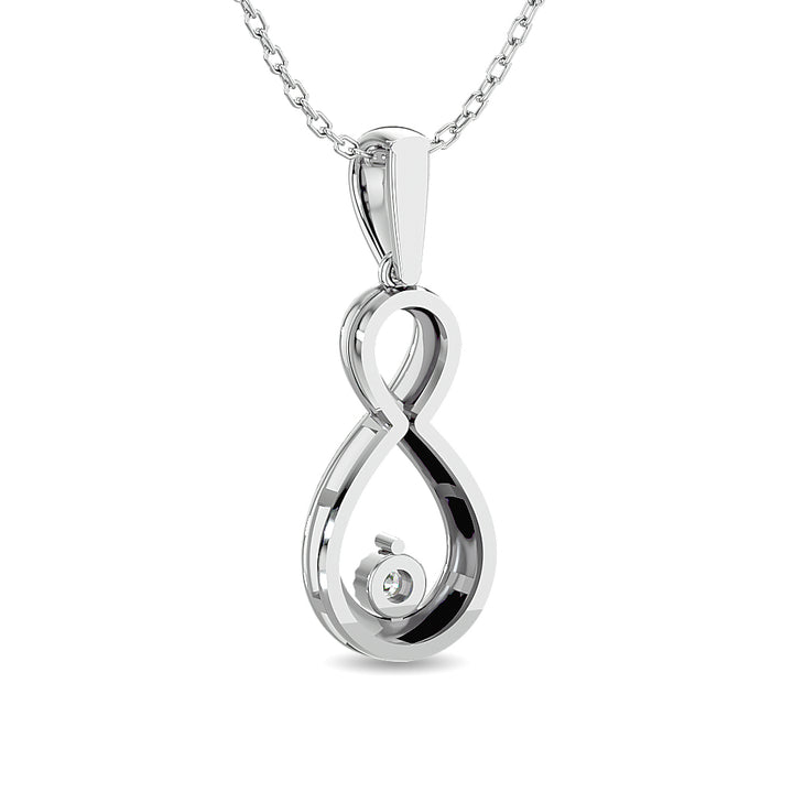 Diamond 1/20 Ct.tw Infinity Earrings in Sterling Silver
