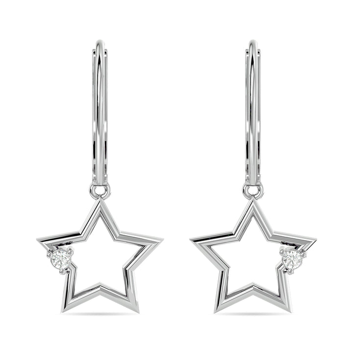 Diamond 1/20 Ct.tw Star Earrings in Sterling Silver