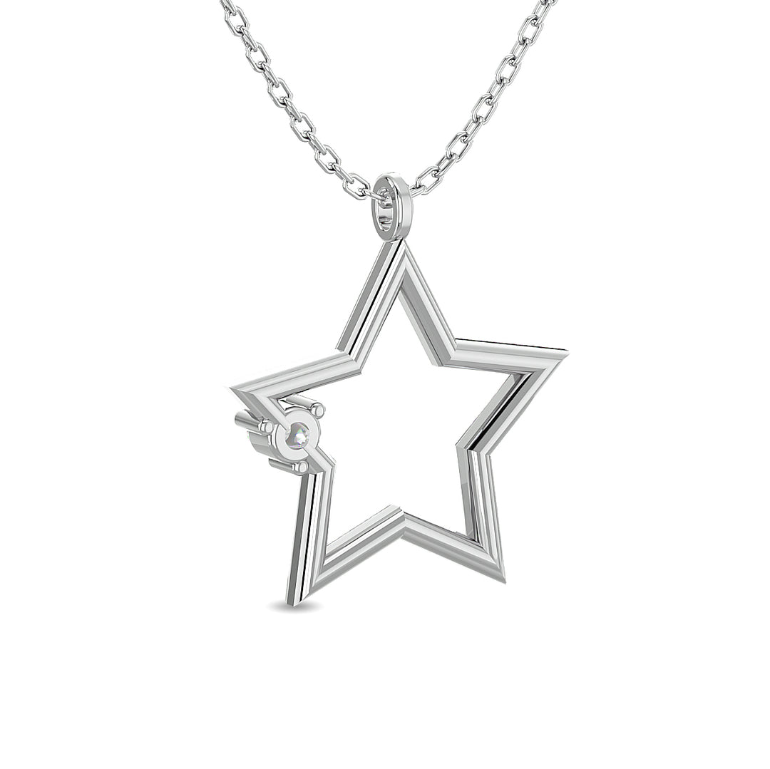 Diamond 1/20 Ct.tw Star Pendant in Sterling Silver
