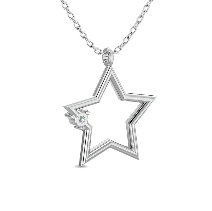 Diamond 1/20 Ct.tw Star Pendant in Sterling Silver