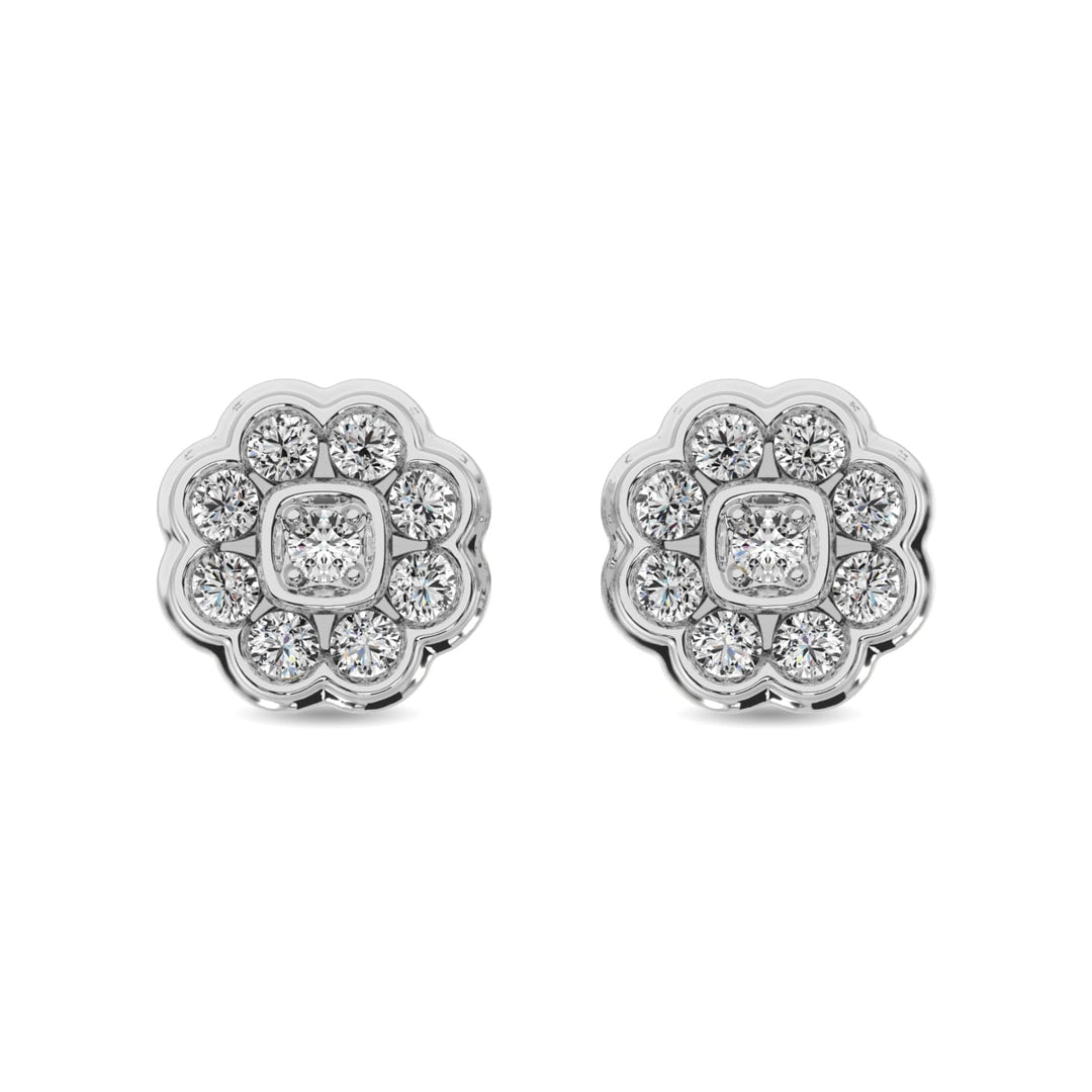 Diamond 3/8 Ct.tw Flower Earrings in 10K White Gold