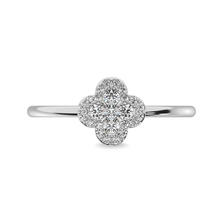 Diamond 1/4 Ct.tw Clover Ring in 14K White Gold
