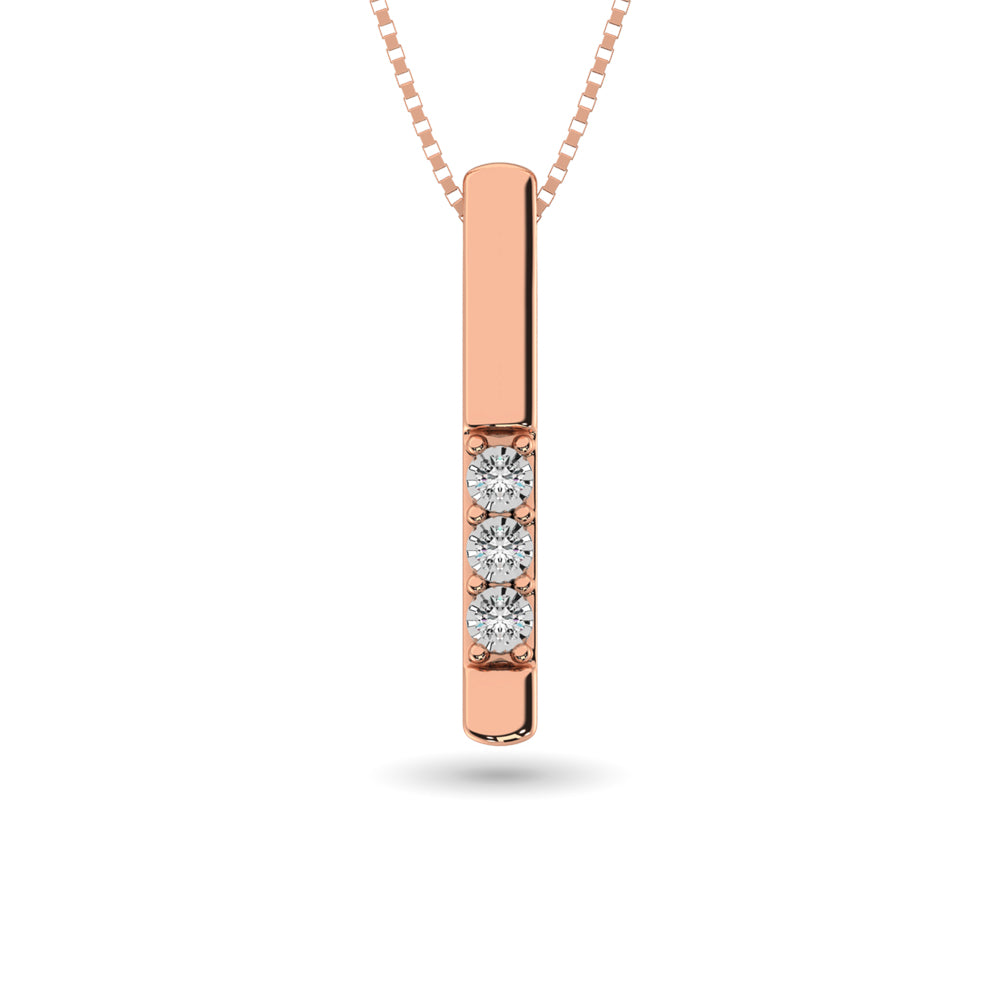 Diamond 1/20 Ct.tw Triology Pendant in 10K Rose Gold
