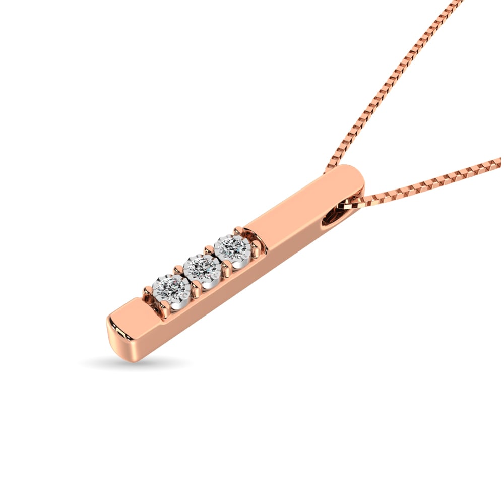 Diamond 1/20 Ct.tw Triology Pendant in 10K Rose Gold