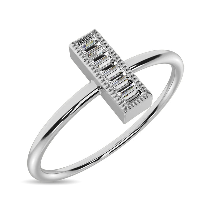 Diamond 1/20 Ct.tw Baguette Cut Fashion Ring in 10K White Gold