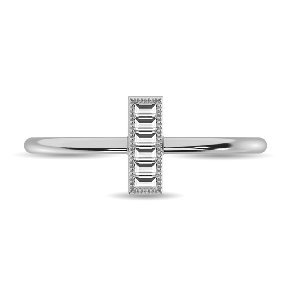 Diamond 1/20 Ct.tw Baguette Cut Fashion Ring in 10K White Gold
