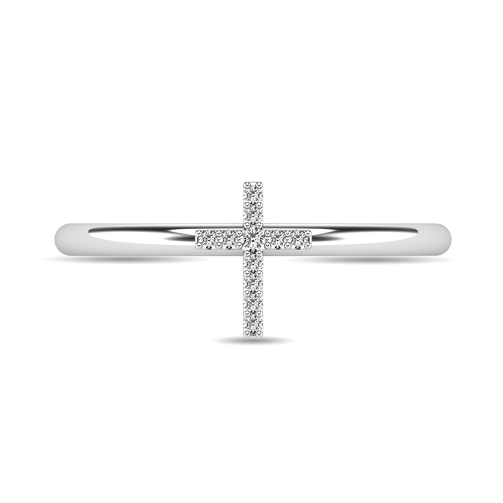 Diamond 1/20 Ct.tw Cross Ring in 10K White Gold
