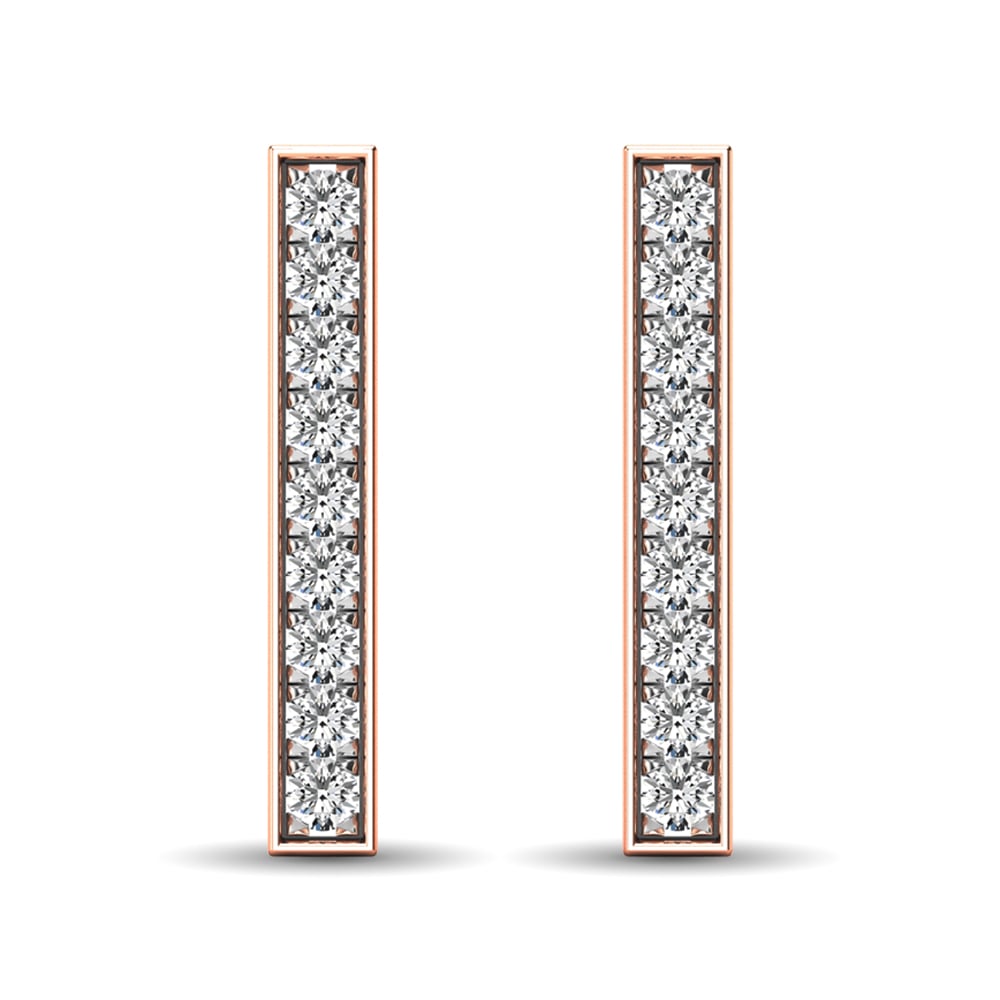 Diamond 1/20 Ct.tw Bar Earrings in 10K Rose Gold