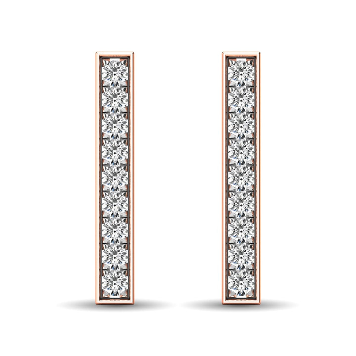 Diamond 1/20 Ct.tw Bar Earrings in 10K Rose Gold