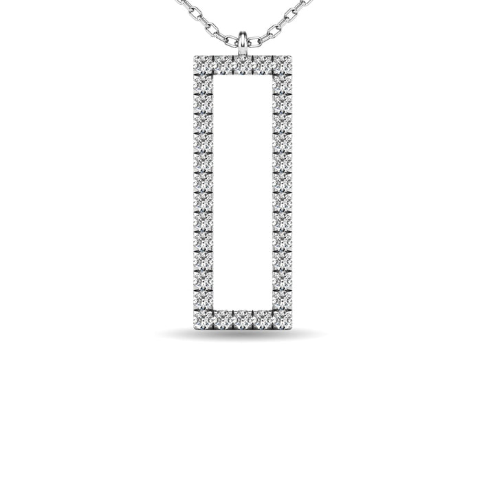 Diamond 1/8 Ct.tw Rectangle Pendant in 10K White Gold