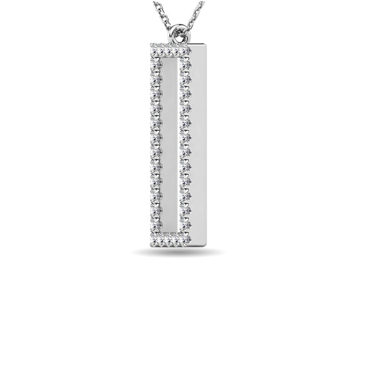 Diamond 1/8 Ct.tw Rectangle Pendant in 10K White Gold