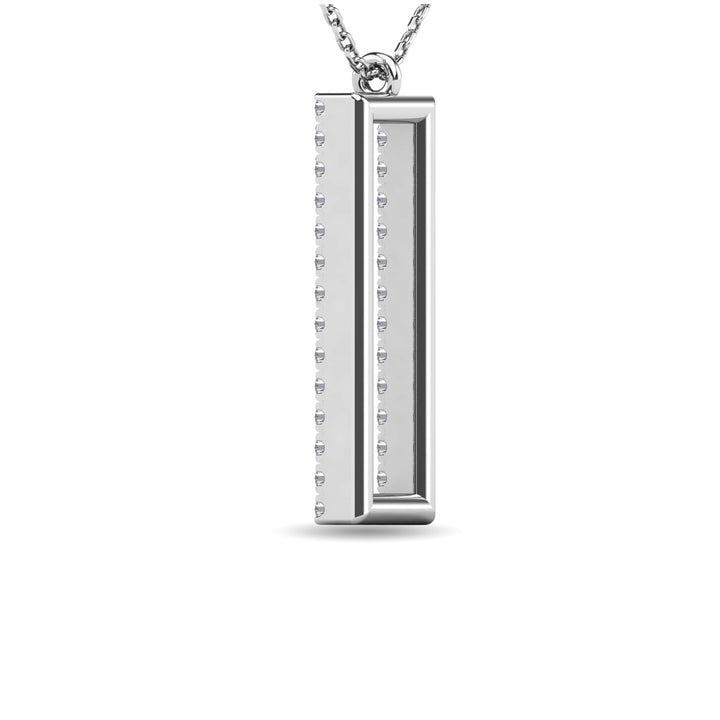 Diamond 1/8 Ct.tw Rectangle Pendant in 10K White Gold