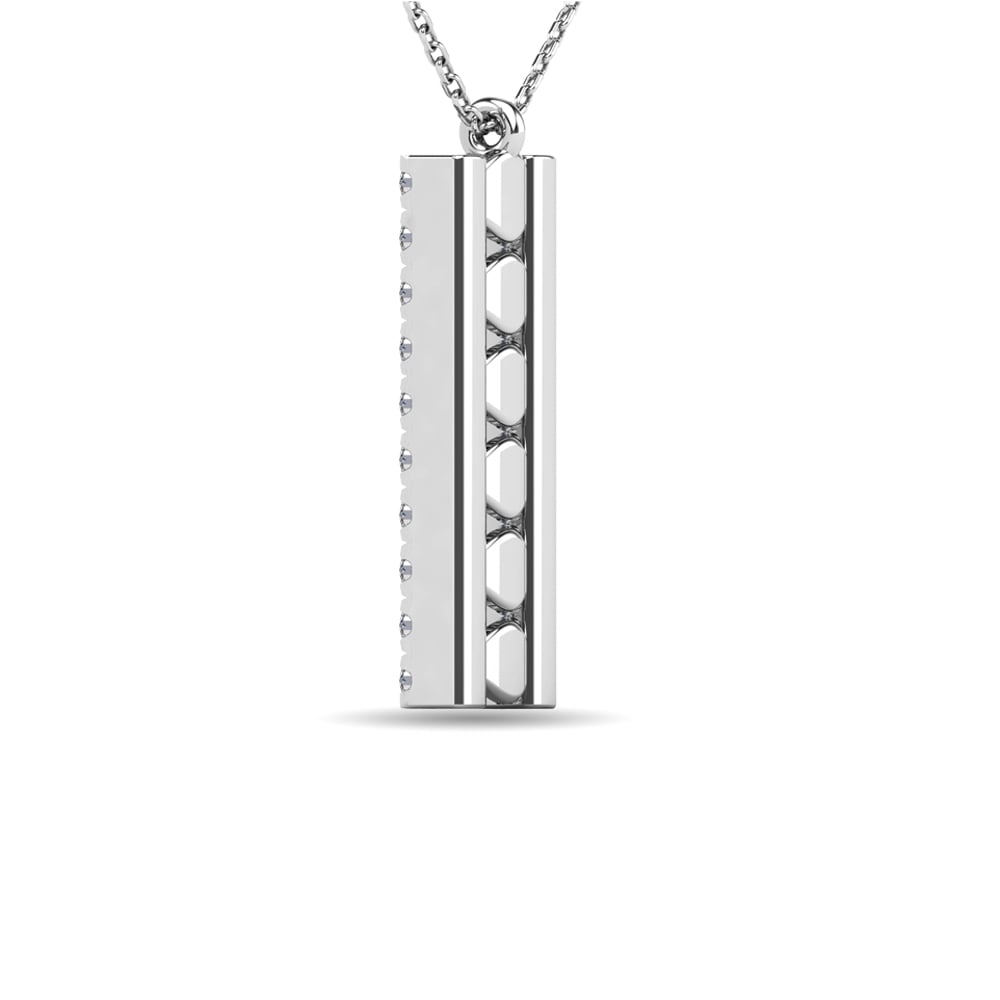 Diamond 1/4 Ct.tw Bar Pendant in 14K White Gold
