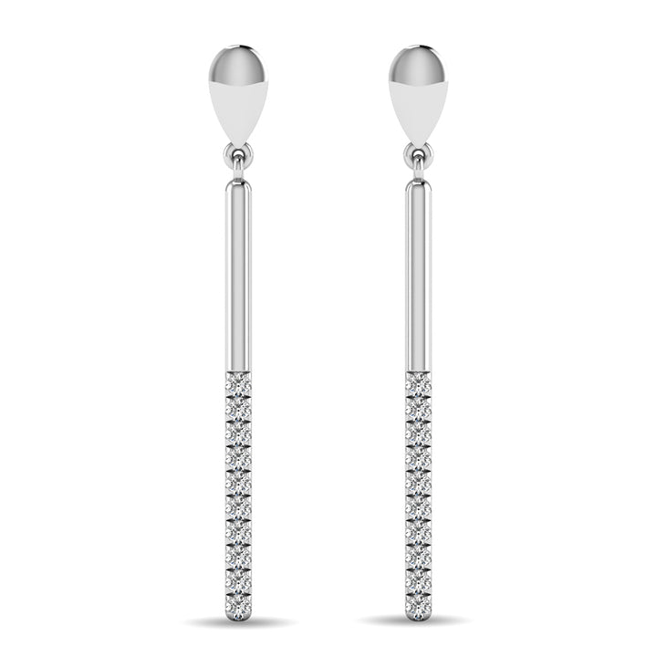 Diamond 1/5 Ct.tw Diamline Earrings in 10K White Gold