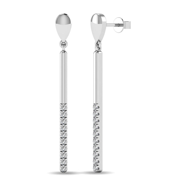 Diamond 1/5 Ct.tw Diamline Earrings in 10K White Gold