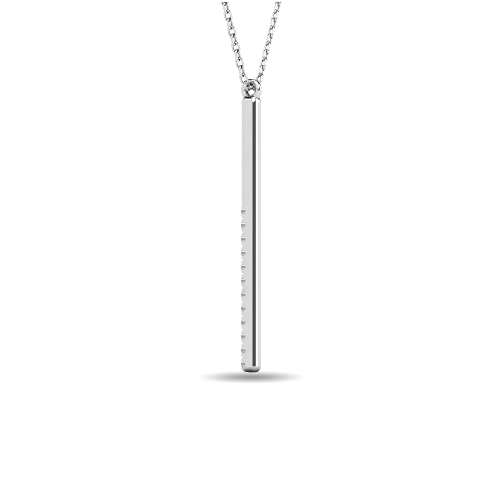 Diamond 1/8 Ct.tw Diamline Bar Pendant in 10K White Gold