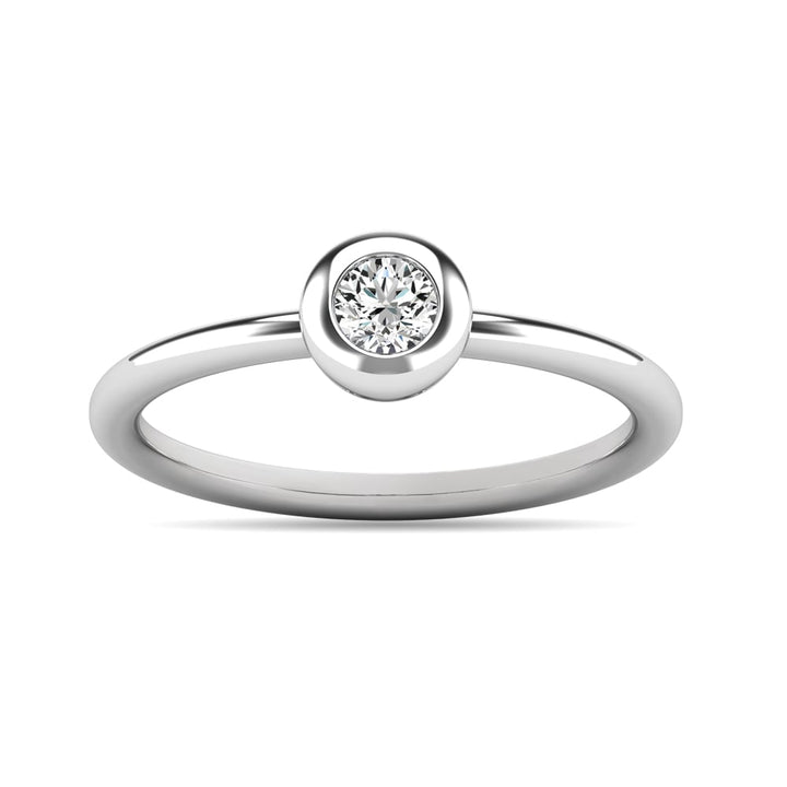 Diamond 1/10 Ct.tw Bezel Set Ring in 10K White Gold