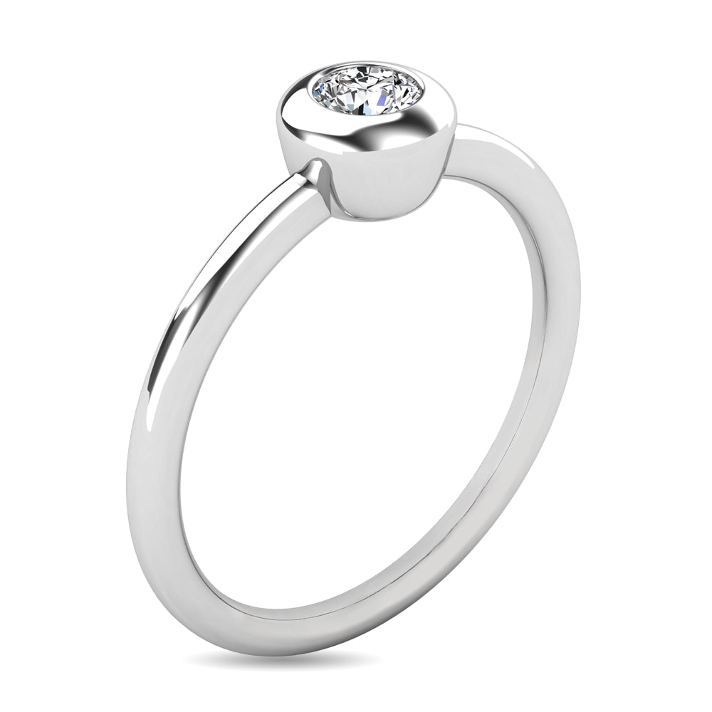 Diamond 1/10 Ct.tw Bezel Set Ring in 10K White Gold