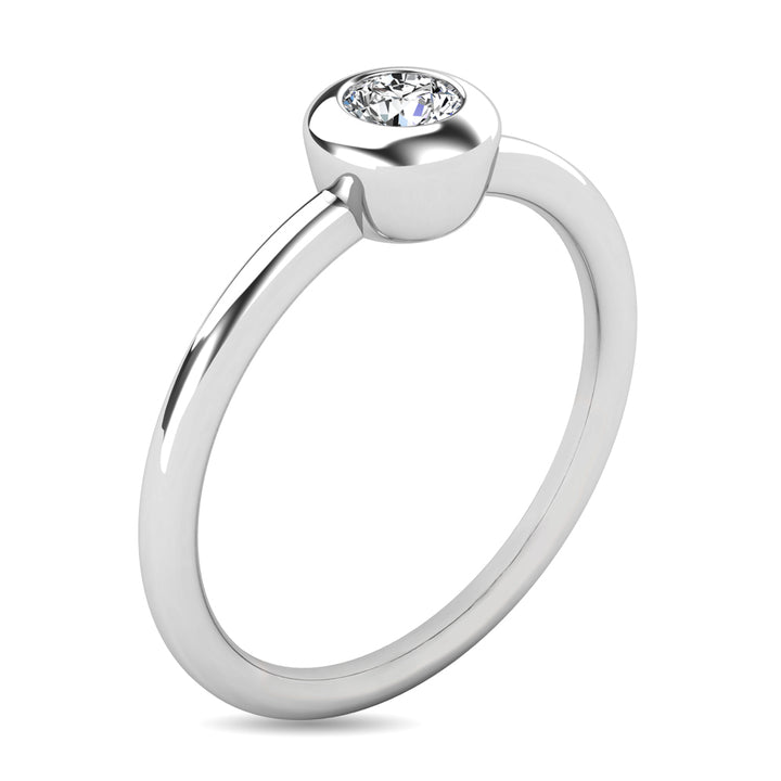 Diamond 1/10 Ct.tw Bezel Set Ring in 10K White Gold